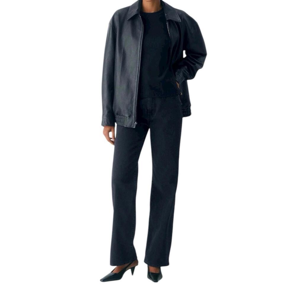 Aritzia Denim Forum Black Straight-Leg Jeans